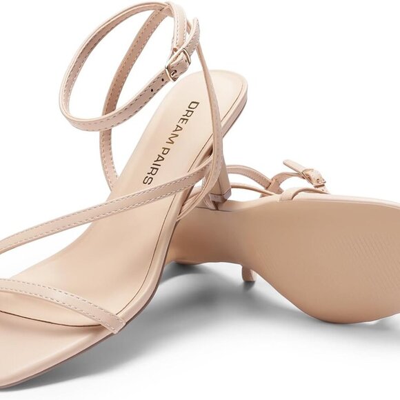 Women's Faux Leather Square Toe Heels 2.56-Inch Stiletto Buckle Strap - Picture 5 of 7